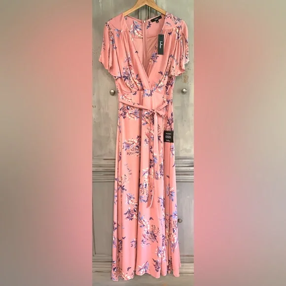 sachin and babi light blue dress Lulus | Dresses | Lulus Pink Floral Flutter Sleeve Maxi Dress Sz M